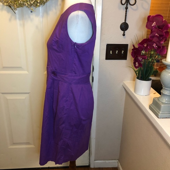 Hope & Honey Purple Cotton Midi Dress - Picture 5 of 8